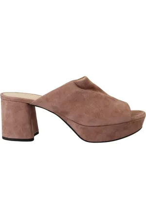 Prada Schoenen, Dames, Roze, 37 EU, Suède, Elegante Donkerroze Suède Blokhakken