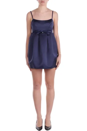 Elisabetta Franchi Kleedjes, Dames, Blauw, S, Polyester, Blauwe Jurk met Achterrits