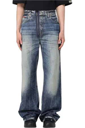 MARTINE ROSE Jeans, Heren, Blauw, L, Denim, Klassieke Denim Straight-Leg Jeans