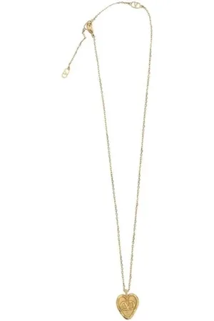 VALENTINO GARAVANI Accessoires, Heren, Geel, ONE Size, Vintage Hart Hanger Ketting met VLogo