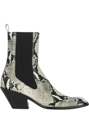 Khaite Schoenen, Dames, , 40 EU, Leer, Python Print Enkellaarzen