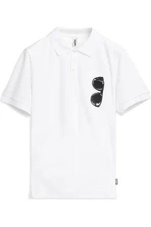 Moschino Tops, Heren, Wit, M, Katoen, Polo Shirts met 3 Knopen en Logo