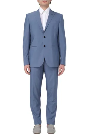 corneliani Pakken, Heren, Blauw, M, Tweed, Elegant Tweedelig Pak