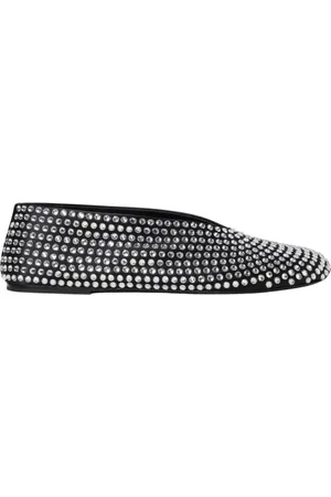 Khaite Schoenen, Dames, Zwart, 39 EU, Satijn, Zwarte Kristal Ballet Flats
