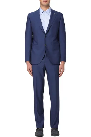 LUIGI BIANCHI MANTOVA Pakken, Heren, Blauw, L, Blauw Twee-Knoops Pak