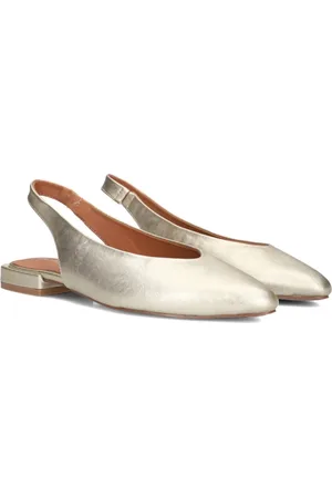 Blasz Schoenen, Dames, Geel, 40 EU, Leer, Elegante puntige neus slingback schoenen