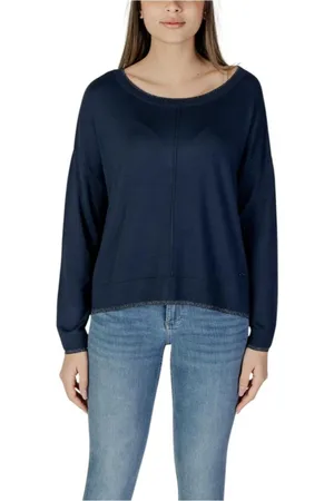Liu Jo Truien, Dames, Blauw, S, Blauwe Viscose Blend Tops & T-Shirt