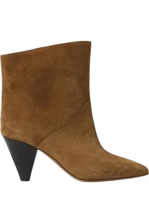Isabel Marant Schoenen, Dames, Bruin, 37 EU, Suède, Zwarte Suède Enkellaarzen