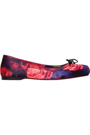 Christian Louboutin Schoenen, Dames, Veelkleurig, 38 EU, Satijn, Kleurrijke Satijnen Ballerina Flats