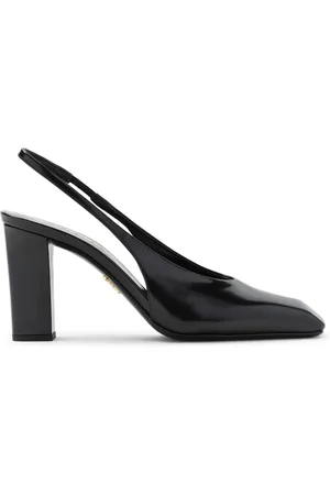 Prada Schoenen, Dames, Zwart, 36 EU, Leer, Zwarte Leren Pumps Elegante Schoenencollectie