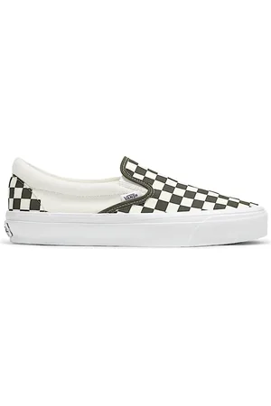Vans Schoenen, Heren, Groen, 42 1/2 EU, Groen geruite Slip-On Sneakers