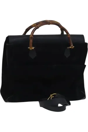 Gucci Pre-owned, Dames, Zwart, ONE Size, Suède, Pre-owned Suede handbags