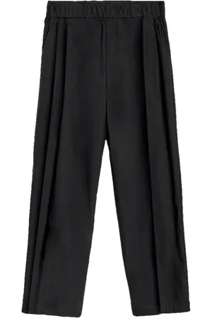 A PAPER KID Broeken, Heren, Zwart, M, Katoen, Elastische taille Hose met zakken