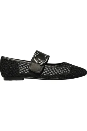 Coccinelle Schoenen, Dames, Zwart, 36 EU, Zwarte leren flats met gespsluiting