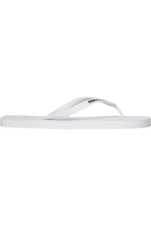Dsquared2 Schoenen, Heren, Wit, 41 EU, Witte rubberen casual sandalen