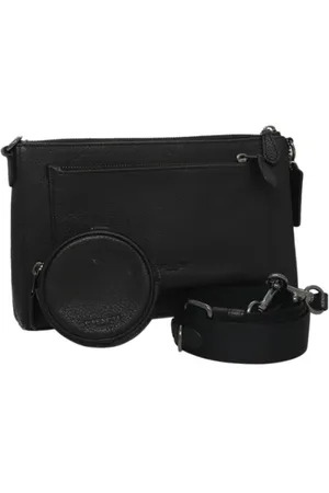 Coach Pre-owned, Dames, Zwart, ONE Size, Leer, Tweedehands leren schoudertassen