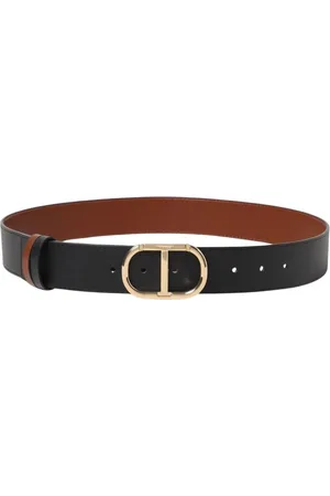 Twin-Set Accessoires, Dames, Zwart, M, Leer, Stijlvolle leren riem