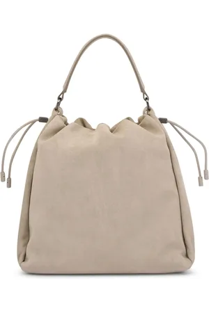 Brunello Cucinelli Tassen, Dames, , ONE Size, Suède, Suède Leren Kettingdetail Tas