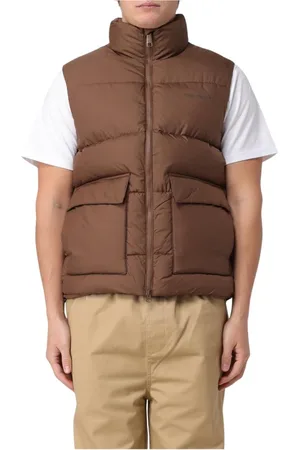 Carhartt Jassen, Heren, Groen, S, Bruine Puffer Vest Stijlvol en veelzijdig