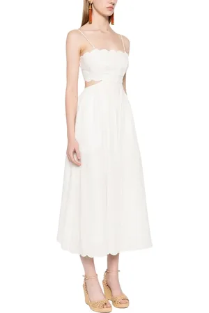 ZIMMERMANN Kleedjes, Dames, Wit, M, Witte Verstelbare Spaghetti Strap Jurk