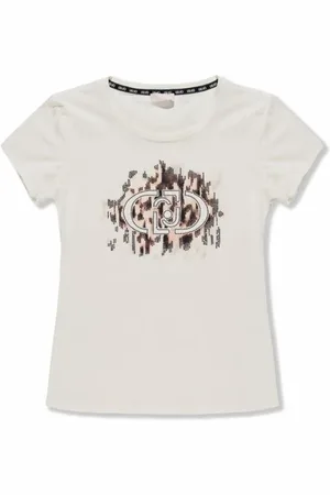 Liu Jo Tops, Dames, Wit, 2Xs, Katoen, Witte Katoenen T-Shirt met Korte Mouwen