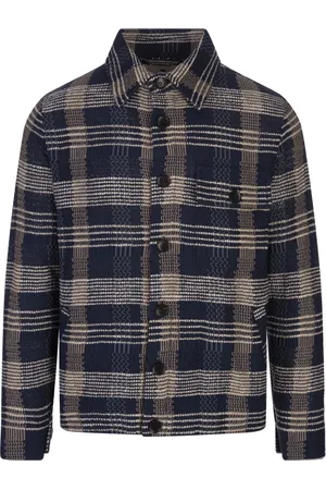 Etro Jassen, Heren, Blauw, M, Katoen, Blauw Katoen Linnen Gebreid Overshirt Jack