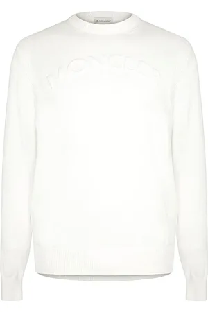 Moncler Sweatshirts & Hoodies, Heren, Wit, M, Katoen, Stijlvolle Breisels voor Alle Gelegenheden