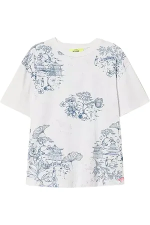 Twin-Set Tops, Dames, Veelkleurig, M, Katoen, Bloemenprint T-shirt en Polo Set