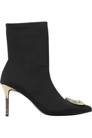 Roberto Cavalli Schoenen, Dames, Zwart, 36 EU, Stijlvolle Platte Enkellaarsjes Zwart