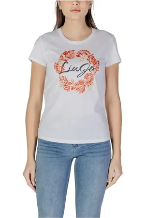 Liu Jo Tops, Dames, Wit, M, Katoen, Katoenen T-shirt Lente/Zomer Collectie