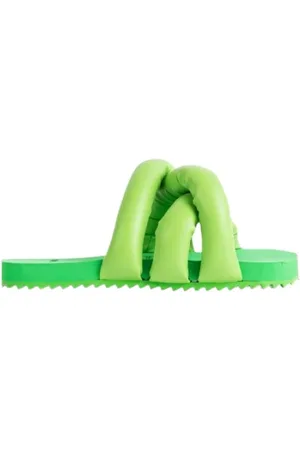 Yume Yume Schoenen, Dames, Groen, 41 EU, Leer, Groene sandalen van veganistisch leer