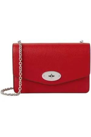 MULBERRY Tassen, Dames, Rood, ONE Size, Leer, Kleine Darley Rode Leren Crossbody Tas