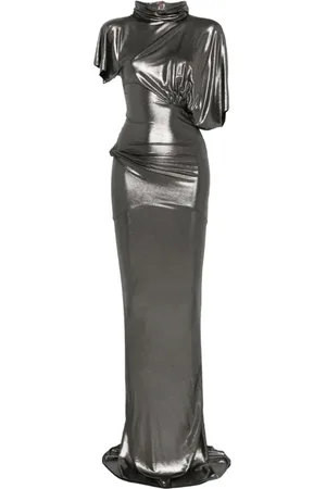 Rick Owens Kleedjes, Dames, Grijs, M, Elegante Gunmetal Jurk