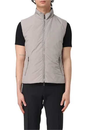 MOORER Jassen, Heren, Grijs, S, Gewatteerde Rits Vest Blauwe Jas
