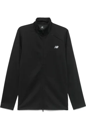 New Balance Jassen, Heren, Zwart, XL, Reflecterend Zwart Sweatshirt met Zakken