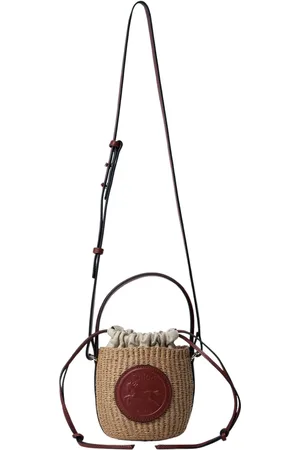 Chloé Tassen, Dames, Bruin, ONE Size, Mini Horse Manden Tas met Leren Afwerking
