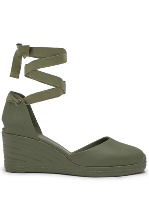 Castaner Schoenen, Dames, Groen, 38 EU, Katoen, Alpargata MET 7 CM Sleehak