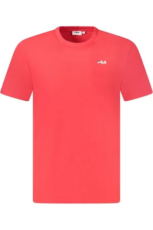 Fila Tops, Heren, Rood, 2Xl, Katoen, Rood Katoen Print Logo T-Shirt