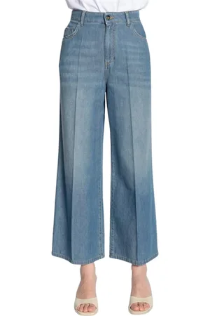 Kaos Jeans, Dames, Blauw, W29, Wide Leg Crop Jeans 