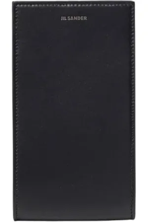Jil Sander Accessoires, Heren, Zwart, ONE Size, Leer, Minimalistische Leren Kaarthouder