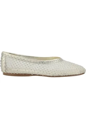 FORTE FORTE Schoenen, Dames, Grijs, 36 EU, Grijze Crystal Mesh Ballerina Flats