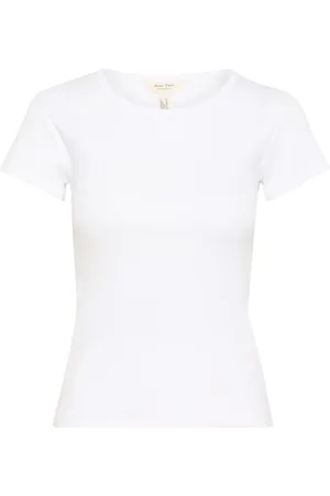 Part Two Tops, Dames, Wit, L, Gestreept T-shirt Bright