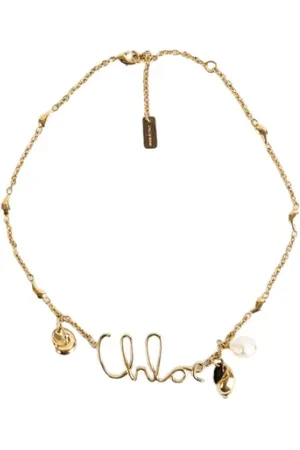 Chloé Accessoires, Dames, Geel, ONE Size, Schelpbedels Ketting Vintage Verguld