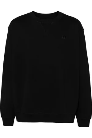 New Balance Sweatshirts & Hoodies, Heren, Zwart, L, Katoen, Zwarte Katoenen Crew Neck Sweater