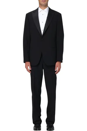 Giorgio Armani Pakken, Heren, Zwart, L, Leer, Elegant Blauw Formeel Pak