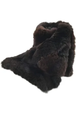CHANEL Pre-owned, Dames, Zwart, ONE Size, Pre-owned Fur scarves