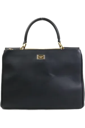 Dolce & Gabbana Pre-owned, Dames, Zwart, ONE Size, Leer, Tweedehands leren handtassen
