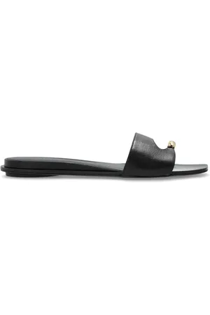 Tory Burch Schoenen, Dames, Zwart, 39 1/2 EU, Leer, Leren pantoffels