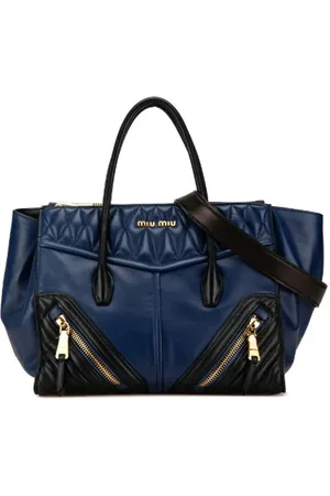 Miu Miu Pre-owned, Dames, Blauw, ONE Size, Tweedehands leren handtassen