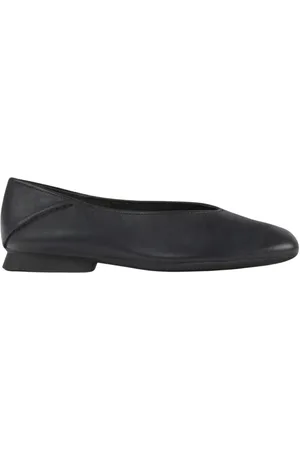 Camper Schoenen, Dames, Zwart, 39 EU, Leer, Zwarte Leren Ballerina Flats